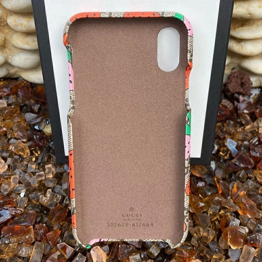 AUTHENTIC Gucci GG Strawberries iPhone X/XS Logo Smart Phone Case NIB.